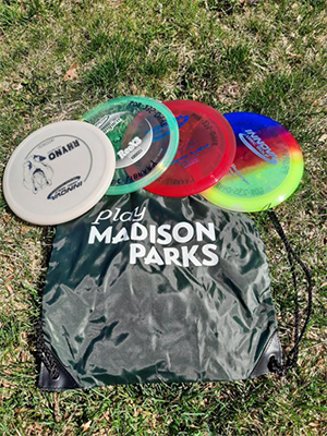 Bag with disc golf discs