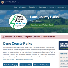 Dane County Parks website home page