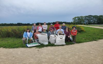 Group of volunteer seed collectors with bags of collected seed.