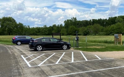 electric vehicle charging station at WG Lunney Lake Farm County Park