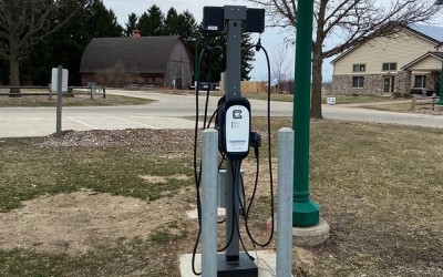 electric vehicle charging station at WG Lunney Lake Farm County Park