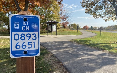 ELM at Capital City State Trail (installed on post)