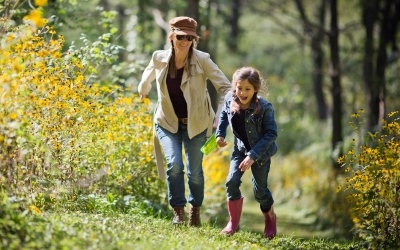 Two hikers at Stewart Lake County Park