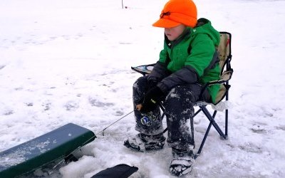 ice fishing child