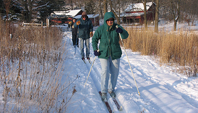 People skiing at Donald County Park