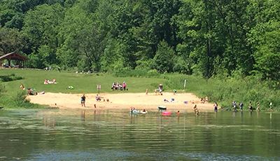 People on the beach at Stewart Lake County Park