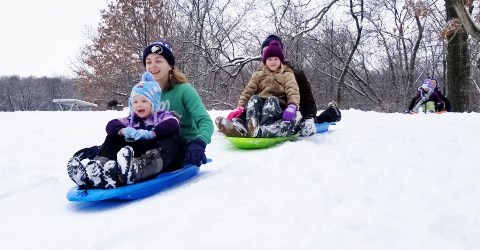 Sledding at Indian Lake County Park