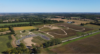 Aerial view of a completed park project