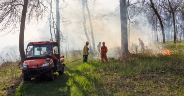 Volunteers conduct a controlled burn